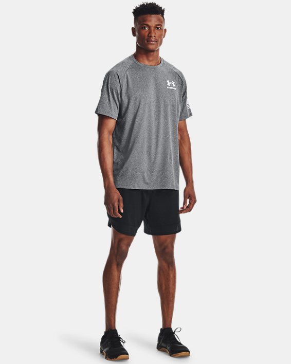 Men's UA Tech™ Freedom Short Sleeve T-Shirt, Black, pdpMainDesktop image number 2